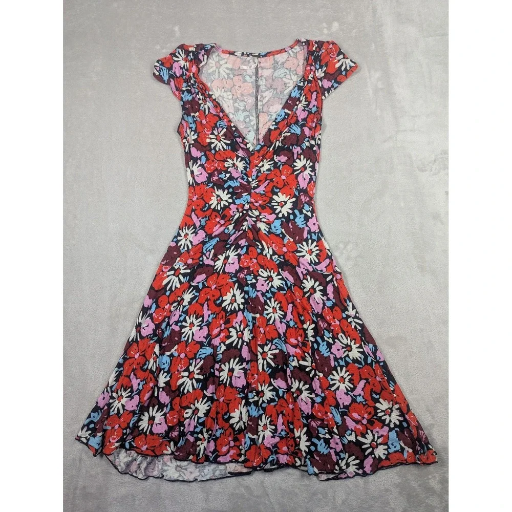 Free People Dress Womens XS Multicolor Mini Floral Key To Your Heart Boho